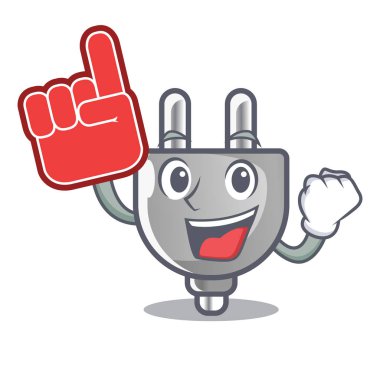 Köpük parmak minyatür elektrik fiş şekli çizgi film