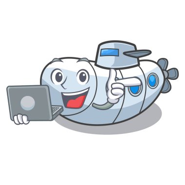 Karakter şekli ile dizüstü minyatür denizaltı