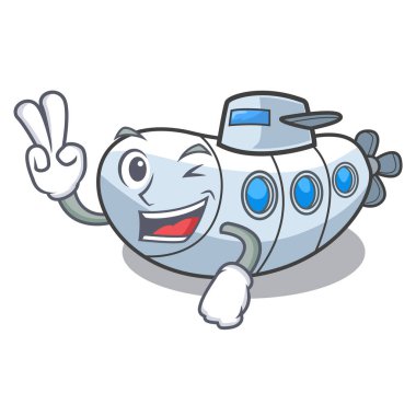 İki denizaltı parmak bir çizgi film şekil