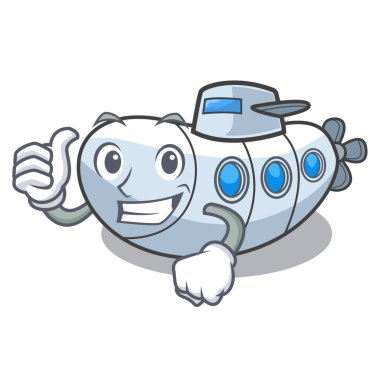 Başparmak yukarıya denizaltı bir çizgi film şekil