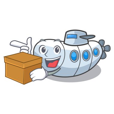 Kutusu denizaltı ile bir çizgi film şekil