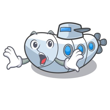 Sürpriz denizaltı ile izole karikatür