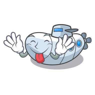 Maskot denizde dalış denizaltı dışarı dil