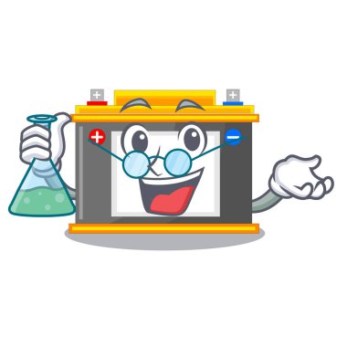 Profesör accomulator tablosunun yanındaki maskot