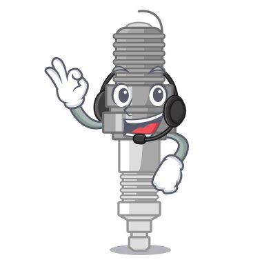 Kulaklık minyatür buji ile karikatür şeklinde