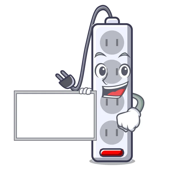 With board power strip in the character shape — Stock Vector