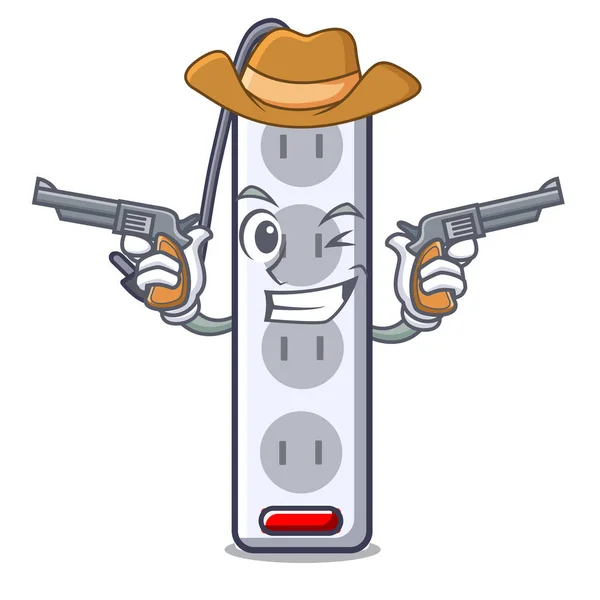 Cowboy-Power-Strip in der Charakterform — Stockvektor