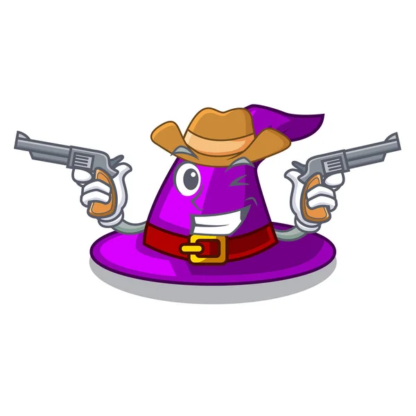 Cowboy kalap alakú mascot-ban — Stock Vector