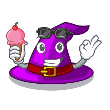 Şapka karakteri dolapta dondurma ile