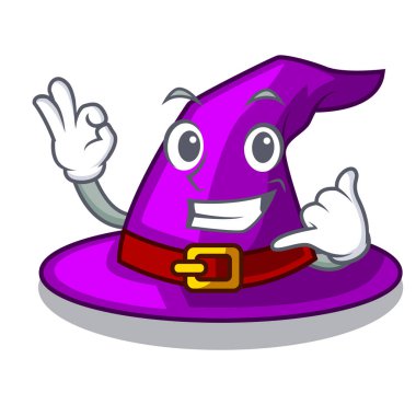 Arama beni cadı şapka şeklinde güzel karikatürler