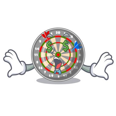 Ahşap masa yanında para göz çizgi film dartcoard