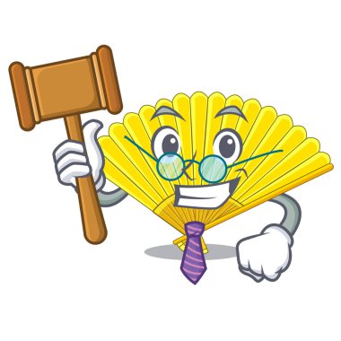 Yargıç ile karikatür izole fan katlama