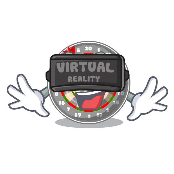 Virtuell verklighet dartcoard isolerad med karaktär — Stock vektor