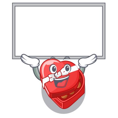 Çizgi film tablonun üst kurulu çikolata kutusu kalbini