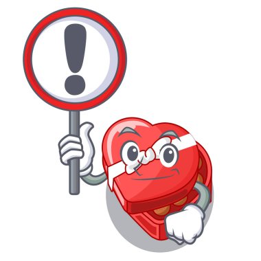 Çizgi film tablosunun yukarısındaki işareti çikolata kutusu kalp ile