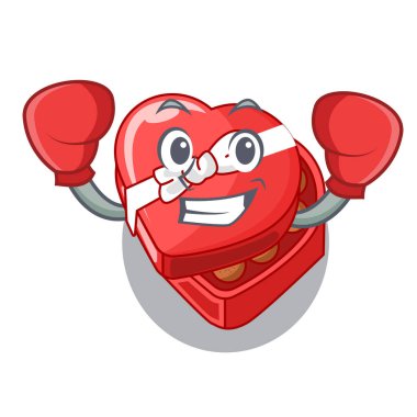 Çikolata kutusu kalp karikatür tablosunun yukarısındaki boks