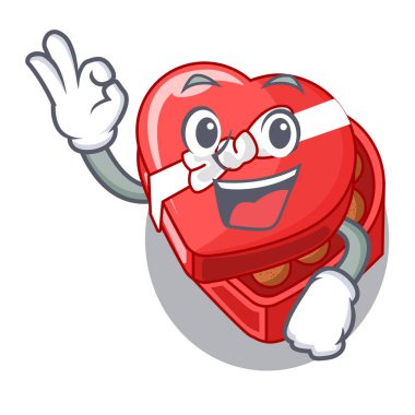 Çikolata kalp kutu şekli Mascot Tamam