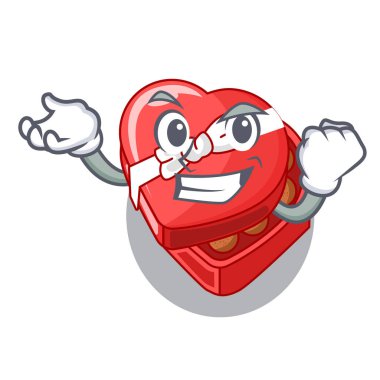 Başarılı çikolata kalp kutu şekli Mascot