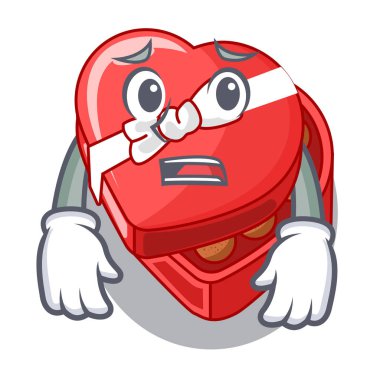 Korkarım chovolate kalp kutu karakterleri ile izole