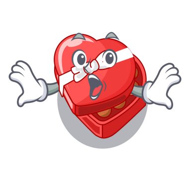 Sürpriz chovolate kalp kutu karakterleri ile izole