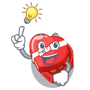 Bir fikir çikolata kalp kutu yukarıda karikatür buzdolabı var