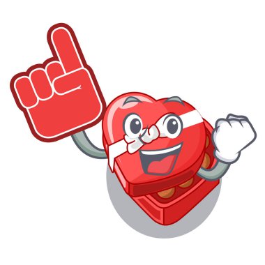 Köpük parmak çikolata kalp kutu yukarıda karikatür buzdolabı