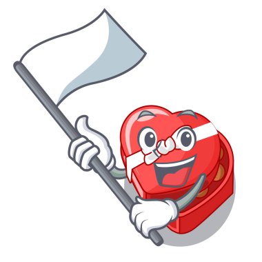 Çizgi film buzdolabı yukarıda ile bayrak çikolata kalp kutu