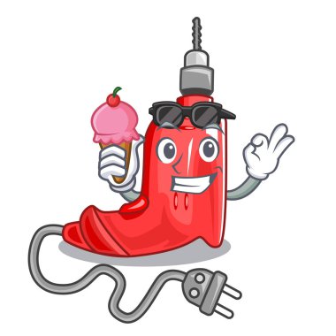 Karakter ahşap masa dondurma ile elektrikli matkap