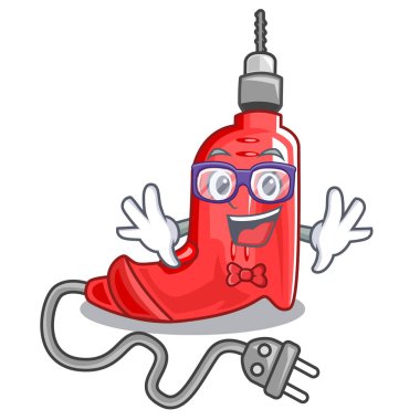 Geek elektrikli matkap karakter ahşap masa