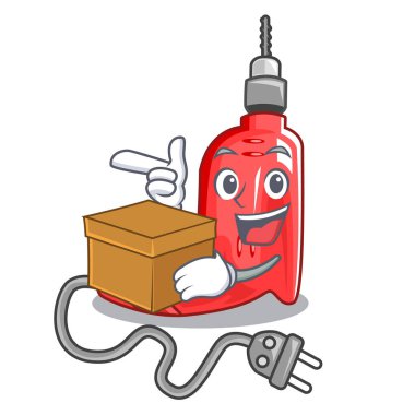 Karakter ahşap masa kutusuyla elektrikli matkap