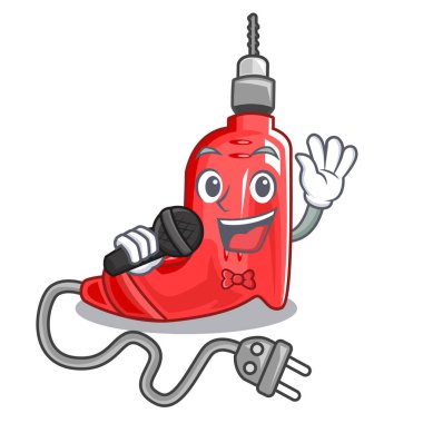 Şarkı elektrikli matkap maskotu ile izole