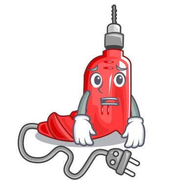 Korkarım elektrikli matkap maskotu ile izole