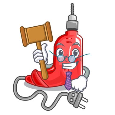 Çizgi film kutusunda yargıç elektrikli matkap