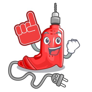 Köpük parmak elektrikli matkap çizgi film kutusunda