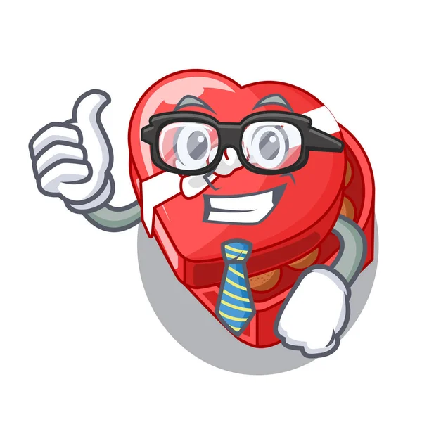 İşadamı çikolata kalp kutu şekli Mascot