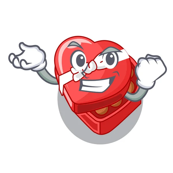 Éxito choclate corazón caja en forma mascota — Vector de stock