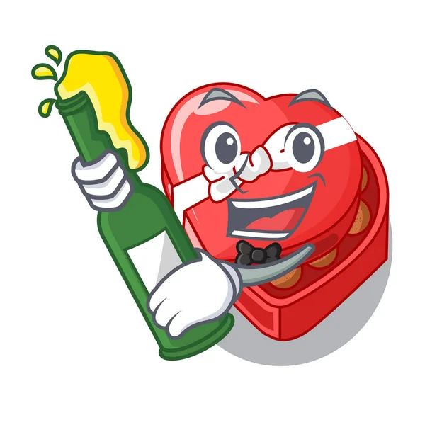 Çizgi film buzdolabı yukarıda ile bira çikolata kalp kutu