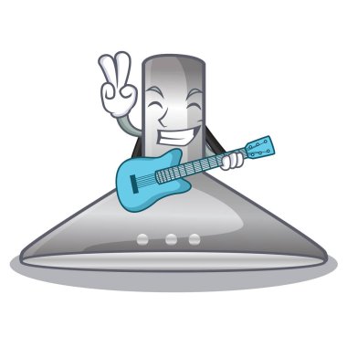 Gitar mutfak hood ile karikatür ile izole