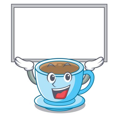 Lezzetli karikatür süt çay yönetim kurulu kupasını