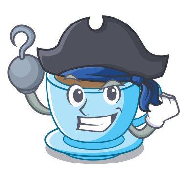 Korsan fincan lezzetli karikatür süt çay