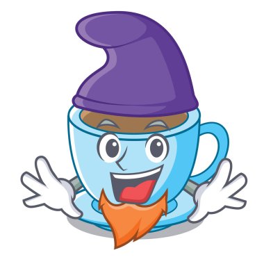 Elf fincan lezzetli karikatür süt çay