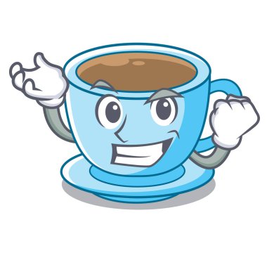 Başarılı fincan süt çay karikatür tablosunun üst kısmındaki