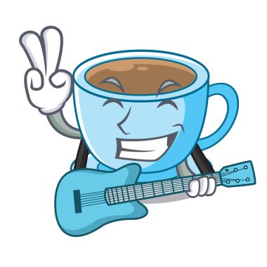 Karakter şekli ile gitar süt çay