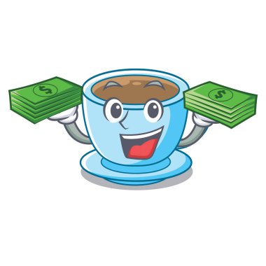 Para çantası süt çay ile karakter şekli