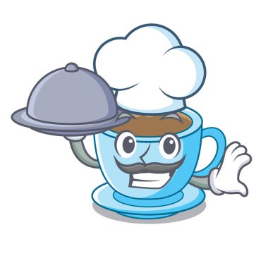 Şef gıda süt çay karakter şekli ile