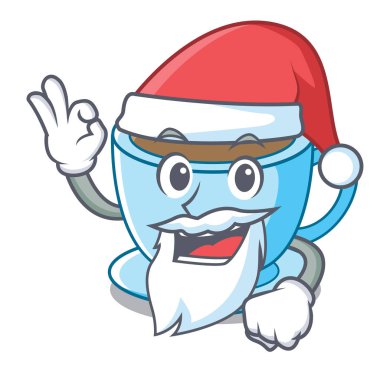 Santa süt çay maskotu ile izole