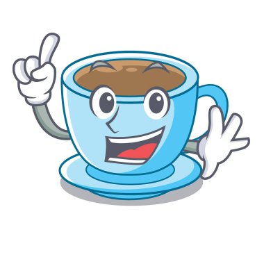 Parmak süt çay maskotu ile izole