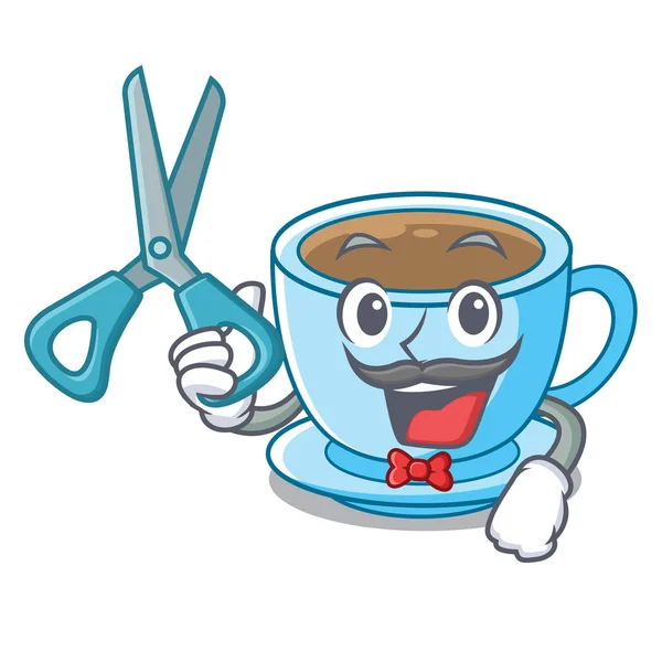 Kuaför fincan lezzetli karikatür süt çay — Stok Vektör