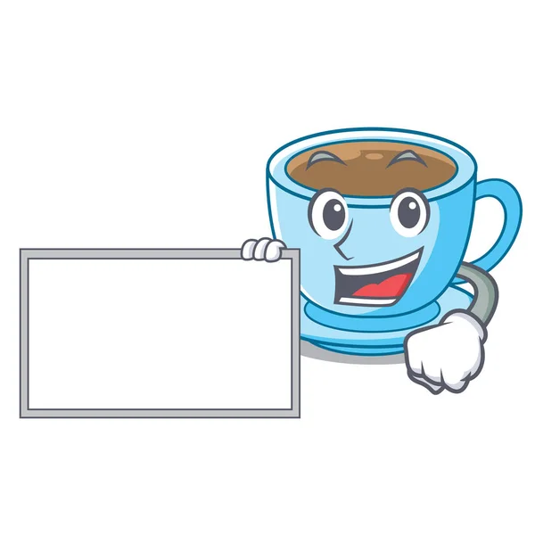 Avec plateau tasse de délicieux thé au lait de dessin animé — Image vectorielle