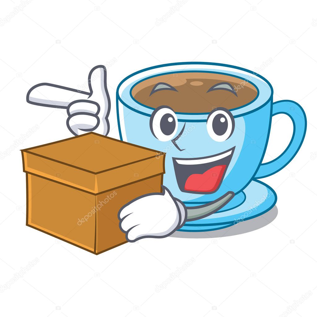 With Box Cup Milk Tea Above Cartoon Table Vector Ilustration Premium Vector In Adobe Illustrator Ai Ai Format Encapsulated Postscript Eps Eps Format